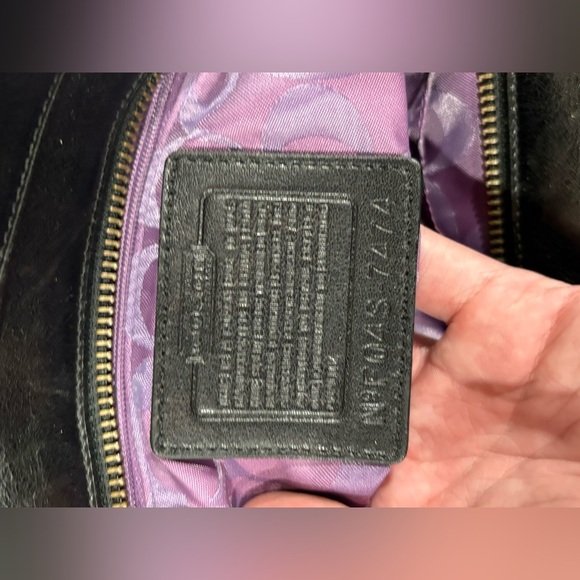 Coach Hamilton Suede Tote Bag Carryall Purse Eggplant Purple - Picture 9 of 11